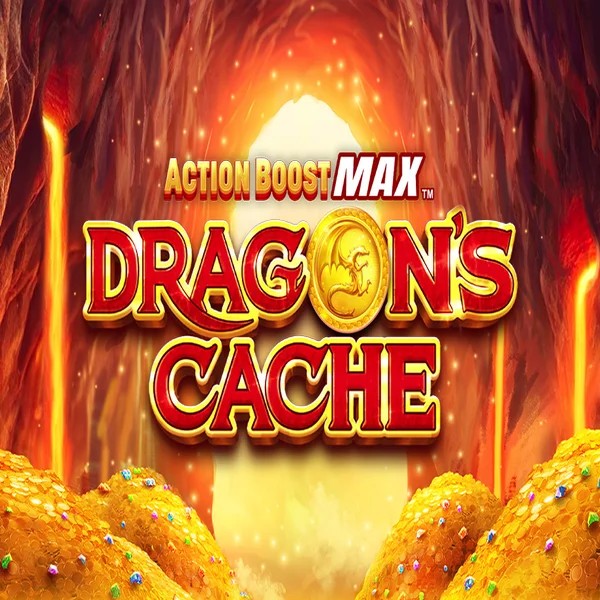 Action Boost Max Dragon's Cache slot logo by SpinPlay Games at Betista Casino