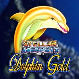 Dolphin Gold with Stellar Jackpots online game logo by Lightning Box Game on betissta.com